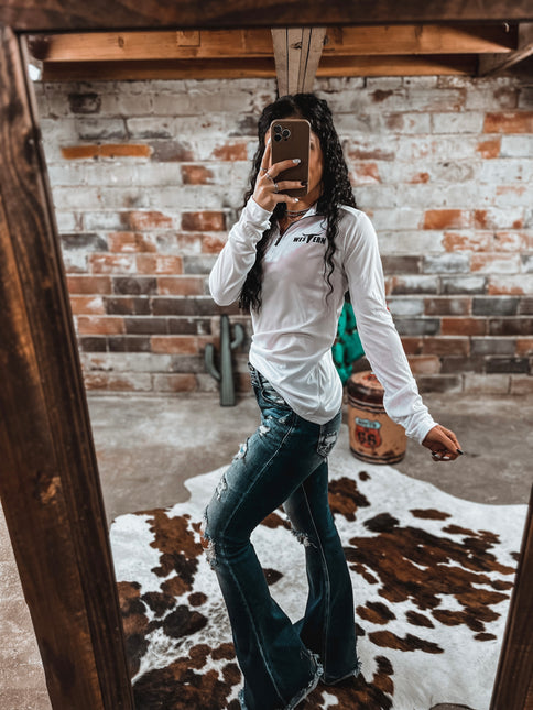 Brand Women’s 1/4 Zip Athleisure WHITE