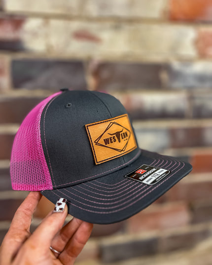 Brand Hat Charcoal/Pink