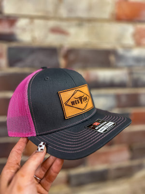 Brand Hat Charcoal/Pink